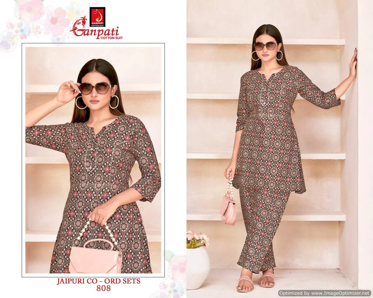 Ganpati Jaipuri Vol 8 Cotton Wholesale Kurti with Pant Catalog — Wholesale Kurtis, Ganpati wholesale from Surat - Gallery Image 3